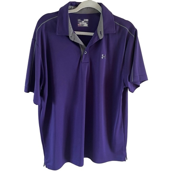 Under Armour Other - Men’s Under Armour Short Sleeve Shirt heat gear loose fit purple and gray XL